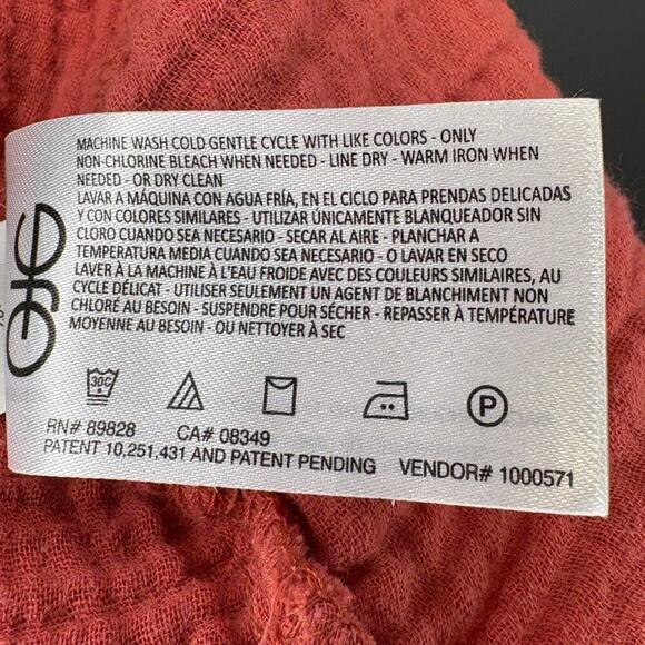 Anne Klein Jeans Lucile Dusty Cedar Gauze Fall Button Up Womens Sz M - Picture 6 of 6